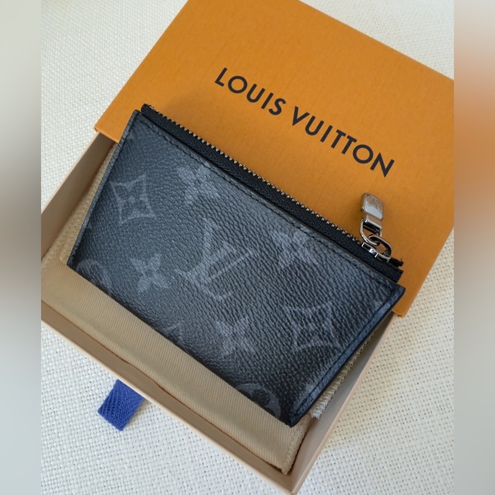 Louis Vuitton Monogram Eclipse Compact Coin Card Holder Wallet M82253 RFID CHIP - Picture 4 of 13
